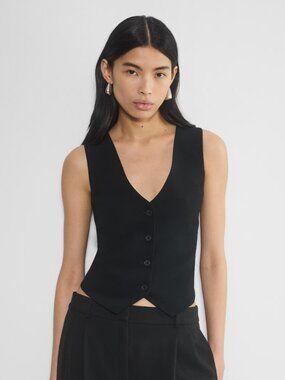 Aritzia Babaton Deniro Wool/Cashmere Blend Structured Vest SZ 0